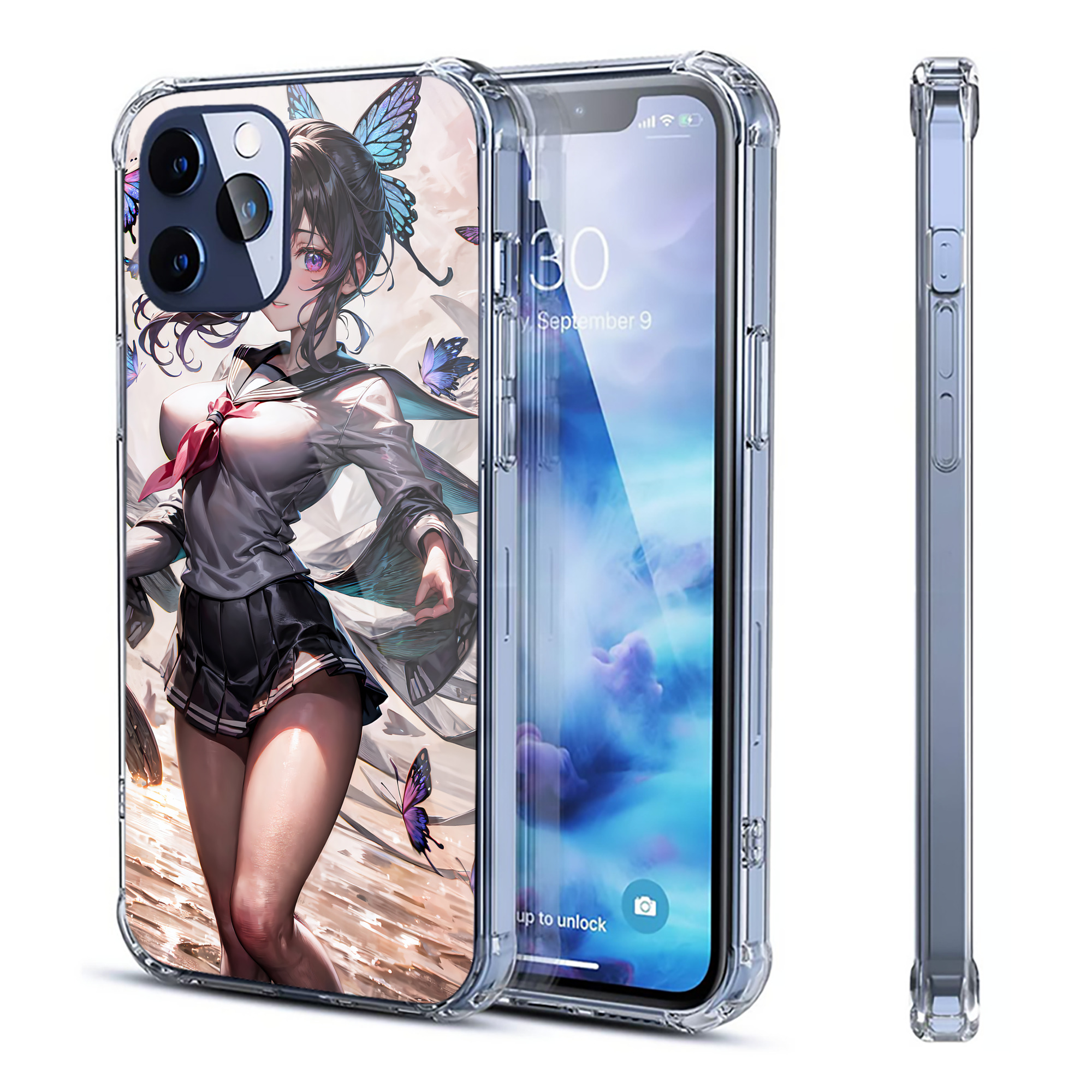 （画像用） 鬼滅の刃（きめつのやいば）蟲柱-胡蝶 しのぶ／こちょう しのぶ Kochou Shinobu 【iPhone 12シリーズ対応】透明スマホケース（クリアソフトケース）